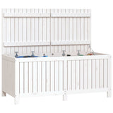 NNEVL Garden Storage Box White 147x68x64 cm Solid Wood Pine