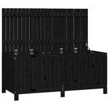 NNEVL Garden Storage Box Black 147x68x64 cm Solid Wood Pine