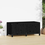 NNEVL Garden Storage Box Black 147x68x64 cm Solid Wood Pine