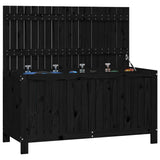 NNEVL Garden Storage Box Black 147x68x64 cm Solid Wood Pine