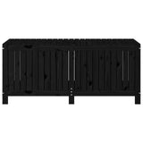 NNEVL Garden Storage Box Black 147x68x64 cm Solid Wood Pine