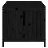 NNEVL Garden Storage Box Black 147x68x64 cm Solid Wood Pine
