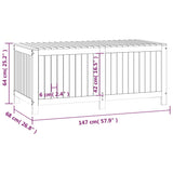 NNEVL Garden Storage Box Black 147x68x64 cm Solid Wood Pine