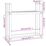 NNEVL Firewood Rack Grey 110x35x108.5 cm Solid Wood Pine