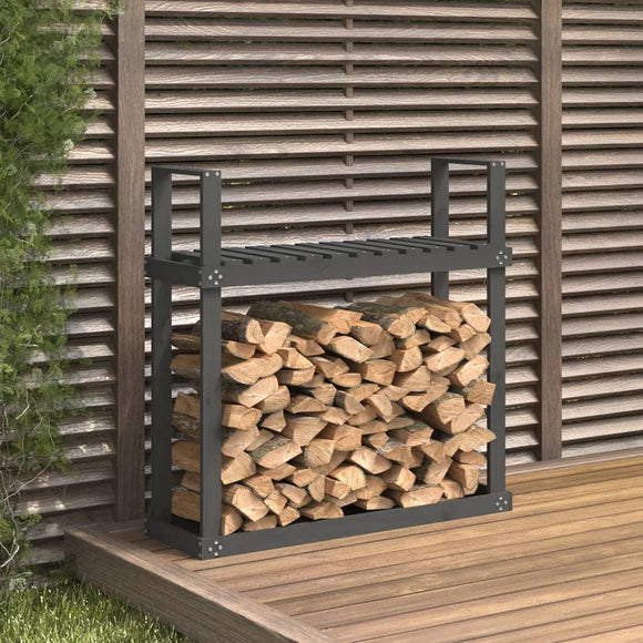NNEVL Firewood Rack Grey 110x35x108.5 cm Solid Wood Pine