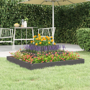 NNEVL Planter Grey 80x80x27 cm Solid Wood Pine