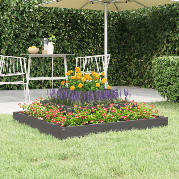 NNEVL Planter Grey 80x80x27 cm Solid Wood Pine