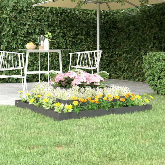 NNEVL Planter Grey 110x110x27 cm Solid Wood Pine