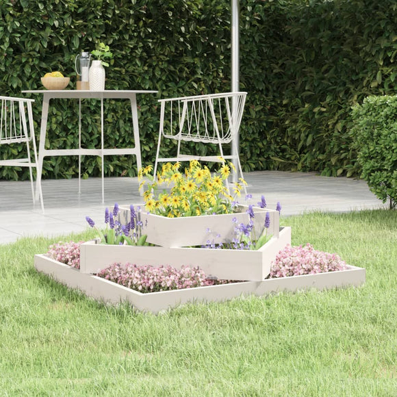 NNEVL Planter White 83x83x27 cm Solid Wood Pine