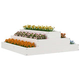 NNEVL Planter White 80x80x27 cm Solid Wood Pine