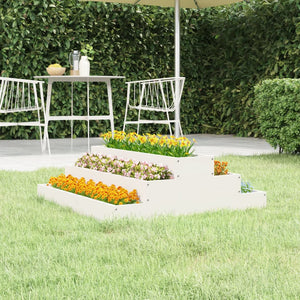NNEVL Planter White 80x80x27 cm Solid Wood Pine