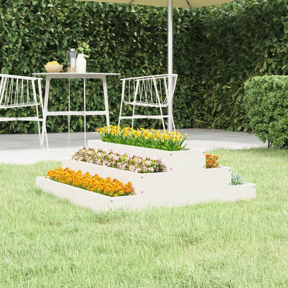 NNEVL Planter White 80x80x27 cm Solid Wood Pine