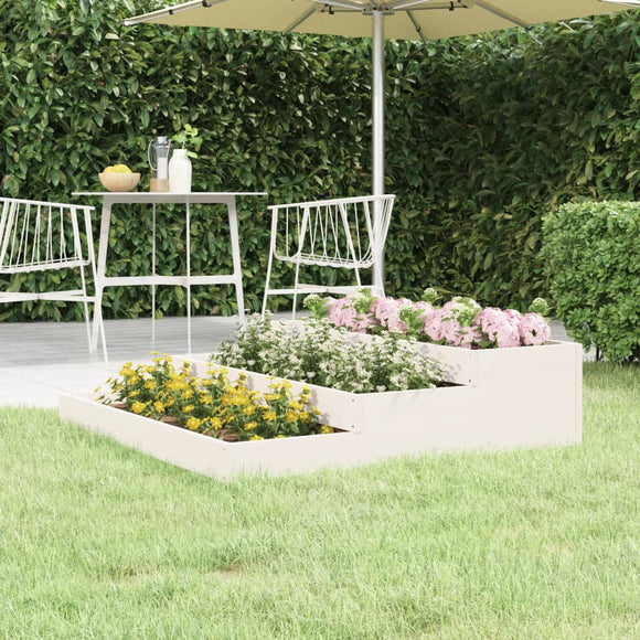 NNEVL Planter White 107x107x27 cm Solid Wood Pine