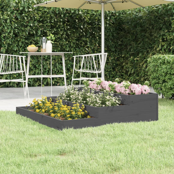 NNEVL Planter Grey 107x107x27 cm Solid Wood Pine