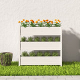 NNEVL Planter White 112x25x104.5 cm Solid Wood Pine