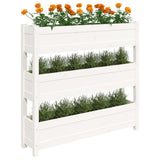 NNEVL Planter White 112x25x104.5 cm Solid Wood Pine