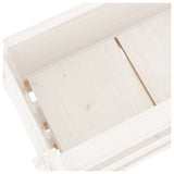 NNEVL Planter White 112x25x104.5 cm Solid Wood Pine
