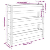 NNEVL Planter White 112x25x104.5 cm Solid Wood Pine