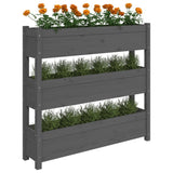 NNEVL Planter Grey 112x25x104.5 cm Solid Wood Pine