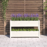 NNEVL Planter White 112x25x66 cm Solid Wood Pine
