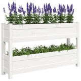 NNEVL Planter White 112x25x66 cm Solid Wood Pine