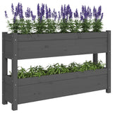 NNEVL Planter Grey 112x25x66 cm Solid Wood Pine