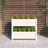 NNEVL Planter White 77x25x66 cm Solid Wood Pine