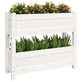 NNEVL Planter White 77x25x66 cm Solid Wood Pine