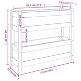 NNEVL Planter White 77x25x66 cm Solid Wood Pine