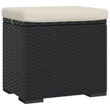 NNEVL Ottoman with Cushion Black 40x30x40 cm Poly Rattan