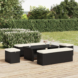 NNEVL Ottoman with Cushion Black 40x30x40 cm Poly Rattan