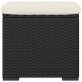 NNEVL Ottoman with Cushion Black 40x30x40 cm Poly Rattan