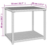 NNEVL Side Table Black 55x45x49 cm Poly Rattan