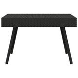 NNEVL Foldable Side Table Black 60x40x38 cm Poly Rattan