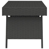NNEVL Foldable Side Table Black 60x40x38 cm Poly Rattan