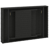 NNEVL Foldable Side Table Black 60x40x38 cm Poly Rattan