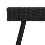 NNEVL Foldable Side Table Black 60x40x38 cm Poly Rattan