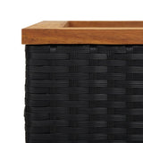 NNEVL Planter Black 80x40x80 cm Poly Rattan