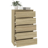 NNEVL Drawer Cabinet Sonoma Oak 60x36x103 cm Engineered Wood