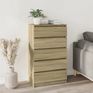 NNEVL Drawer Cabinet Sonoma Oak 60x36x103 cm Engineered Wood