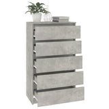 NNEVL Drawer Cabinet Concrete Grey 60x36x103 cm Engineered Wood