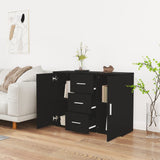 NNEVL Sideboard Black 91x29.5x65 cm Engineered Wood