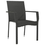 NNEVL Garden Chairs with Cushions 2 pcs Poly Rattan Black
