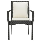 NNEVL Garden Chairs with Cushions 2 pcs Poly Rattan Black