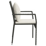 NNEVL Garden Chairs with Cushions 2 pcs Poly Rattan Black