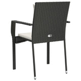 NNEVL Garden Chairs with Cushions 2 pcs Poly Rattan Black