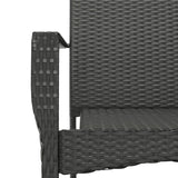 NNEVL Garden Chairs with Cushions 2 pcs Poly Rattan Black