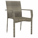 NNEVL Garden Chairs with Cushions 4 pcs Poly Rattan Grey
