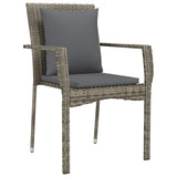 NNEVL Garden Chairs with Cushions 4 pcs Poly Rattan Grey