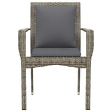 NNEVL Garden Chairs with Cushions 4 pcs Poly Rattan Grey